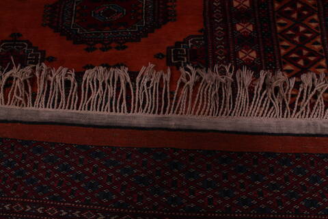 Turkman Orange Hand Knotted 51 X 86  Area Rug 400-26697 Image 3