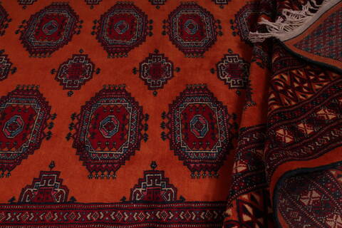 Turkman Orange Hand Knotted 51 X 86  Area Rug 400-26697 Image 8