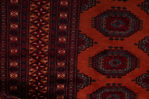 Turkman Orange Hand Knotted 51 X 86  Area Rug 400-26697 Image 9