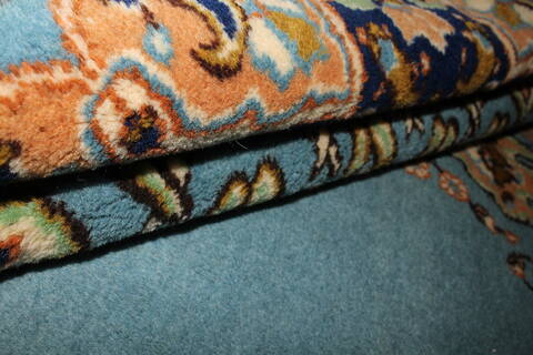 Kerman Blue Hand Knotted 50 X 82  Area Rug 400-26703 Image 6
