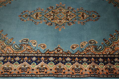 Kerman Blue Hand Knotted 50 X 82  Area Rug 400-26703 Image 1