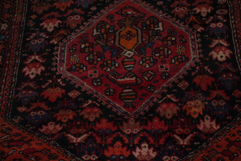 Qashqai Blue Runner Hand Knotted 411 X 106  Area Rug 400-26709 Image 1
