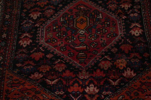 Qashqai Blue Runner Hand Knotted 411 X 106  Area Rug 400-26709 Image 3