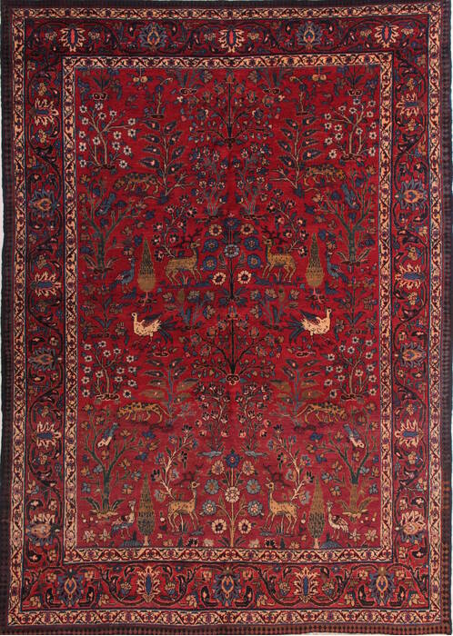Tabriz Red Hand Knotted 71 X 102  Area Rug 400-26712 Image 0