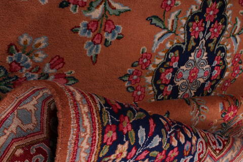 Kerman Orange Hand Knotted 64 X 810  Area Rug 400-26720 Image 10