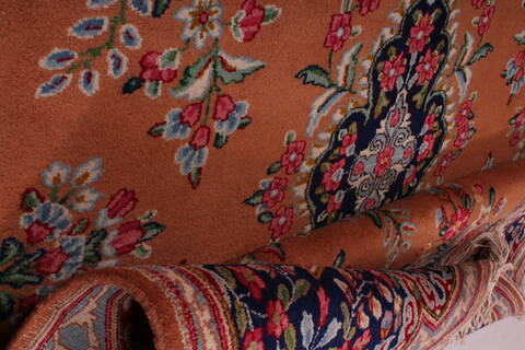 Kerman Orange Hand Knotted 64 X 810  Area Rug 400-26720 Image 11