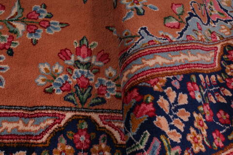 Kerman Orange Hand Knotted 64 X 810  Area Rug 400-26720 Image 12