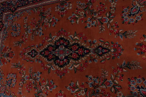 Kerman Orange Hand Knotted 64 X 810  Area Rug 400-26720 Image 13