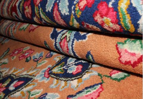 Kerman Orange Hand Knotted 64 X 810  Area Rug 400-26720 Image 3