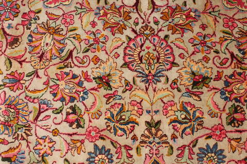 Kerman Green Hand Knotted 100 X 131  Area Rug 400-26728 Image 4