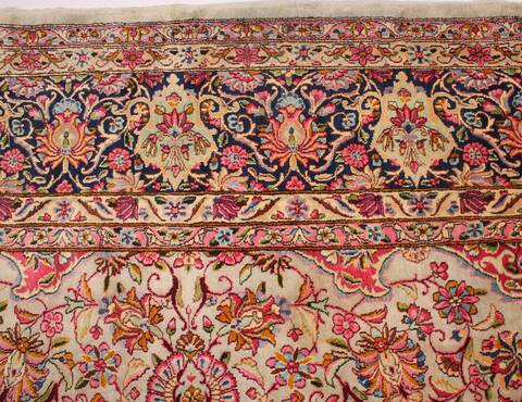 Kerman Green Hand Knotted 100 X 131  Area Rug 400-26728 Image 5