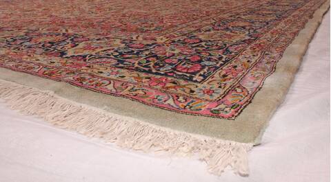 Kerman Green Hand Knotted 100 X 131  Area Rug 400-26728 Image 6