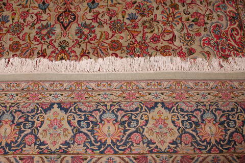 Kerman Green Hand Knotted 100 X 131  Area Rug 400-26728 Image 7