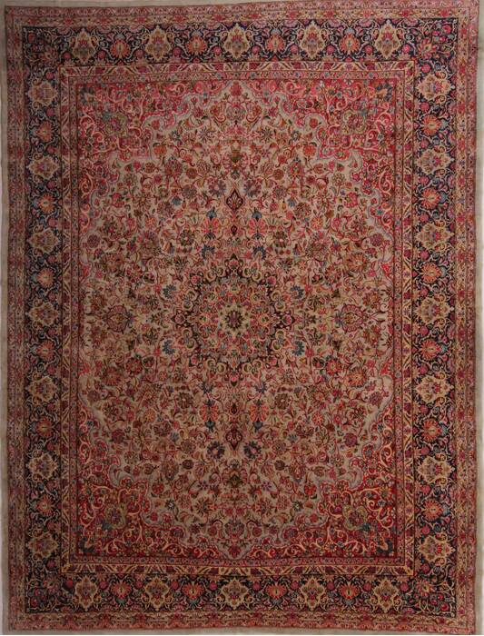 Kerman Green Hand Knotted 100 X 131  Area Rug 400-26728 Image 0