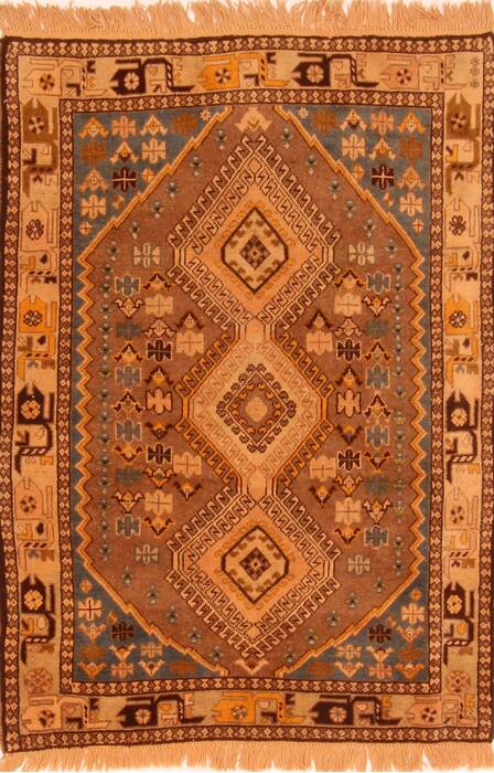 Yalameh Orange Hand Knotted 39 X 51  Area Rug 100-26767 Image 0