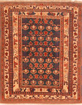 Shirvan Brown Hand Knotted 4'6" X 5'5"  Area Rug 100-26768