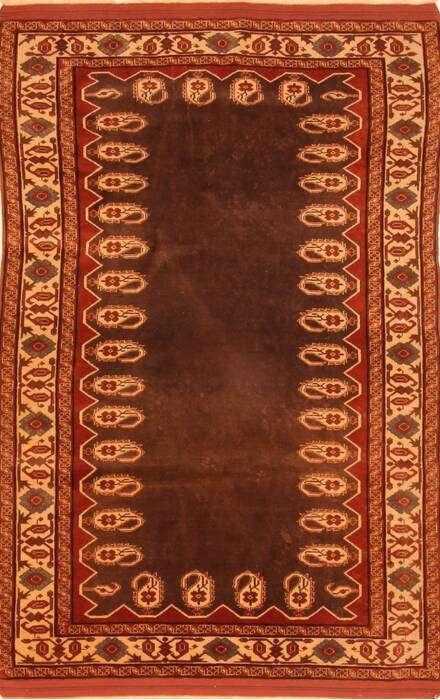 Kurdi Brown Hand Knotted 40 X 61  Area Rug 100-26769 Image 0