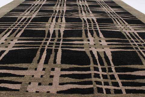 Modern Beige Hand Knotted 59 X 710  Area Rug 250-26812 Image 4