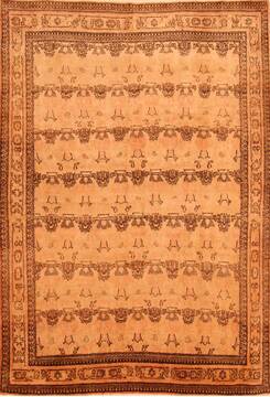 Qum Beige Hand Knotted 4'8" X 6'9"  Area Rug 100-26857