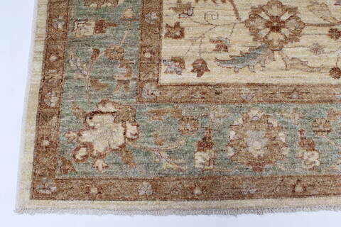 Pishavar Beige Hand Knotted 67 X 99  Area Rug 250-26934 Image 8