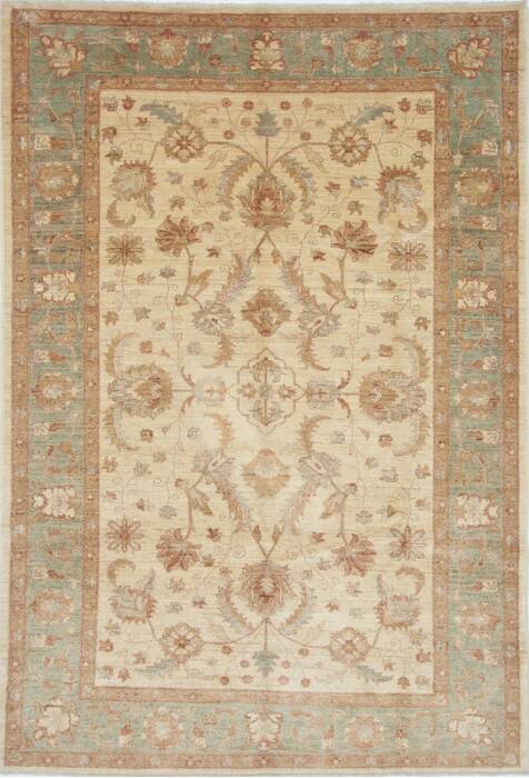 Pishavar Beige Hand Knotted 67 X 99  Area Rug 250-26934 Image 0