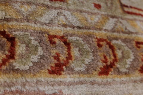 Isfahan Beige Hand Knotted 80 X 101  Area Rug 250-26935 Image 1