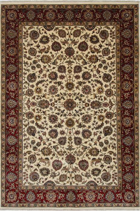 Isfahan White Hand Knotted 510 X 88  Area Rug 250-26938 Image 0