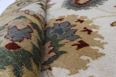 Chobi Beige Hand Knotted 54 X 74  Area Rug 250-27023 Image 1