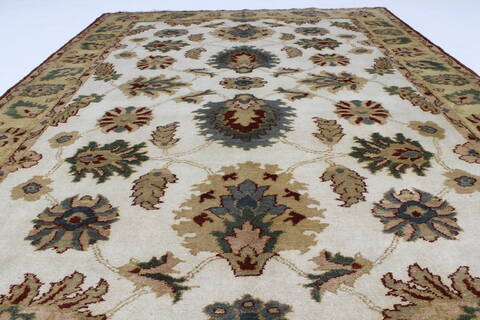 Chobi Beige Hand Knotted 54 X 74  Area Rug 250-27023 Image 4
