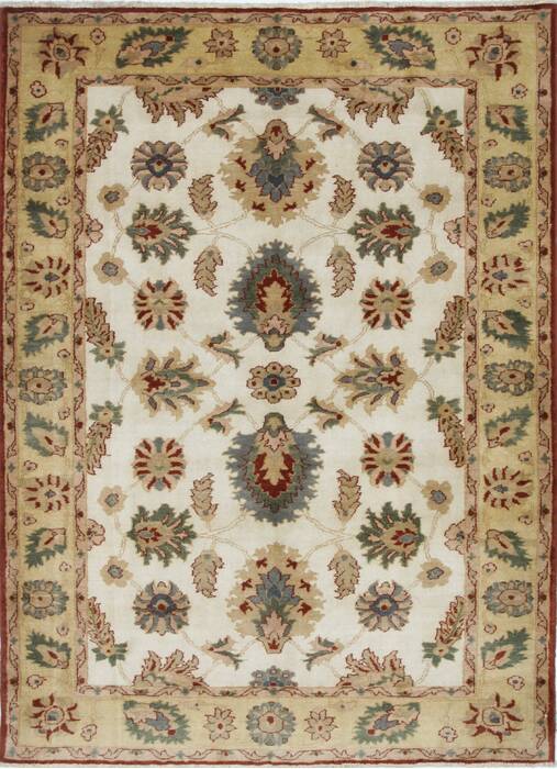 Chobi Beige Hand Knotted 54 X 74  Area Rug 250-27023 Image 0
