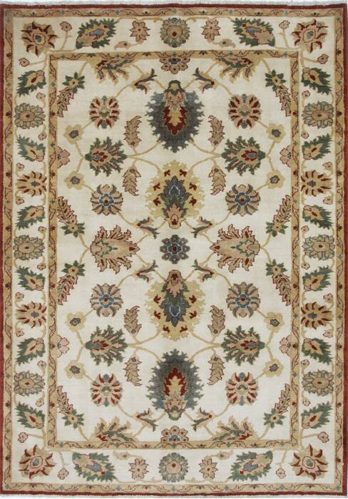 Chobi Beige Hand Knotted 55 X 77  Area Rug 250-27027 Image 0
