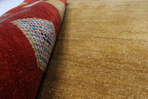 Gabbeh Beige Hand Knotted 50 X 69  Area Rug 250-27086 Image 1