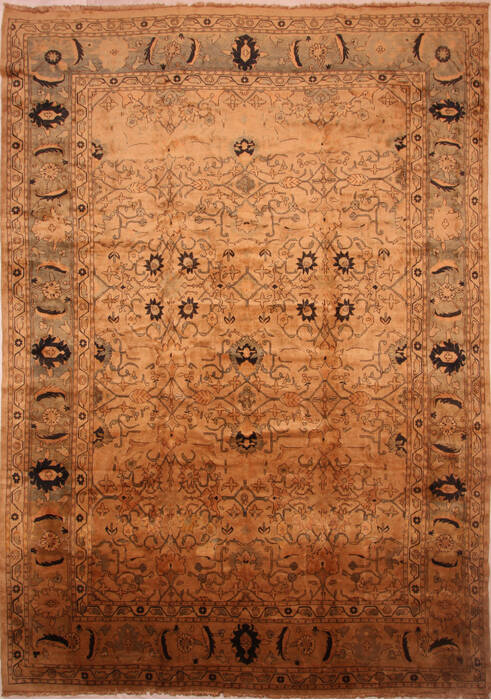 Mahal Beige Hand Knotted 1211 X 185  Area Rug 100-27090 Image 0
