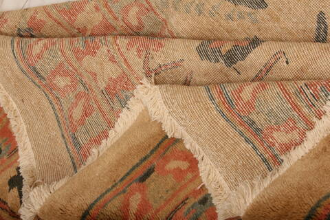 Mahal Beige Hand Knotted 134 X 197  Area Rug 100-27104 Image 3