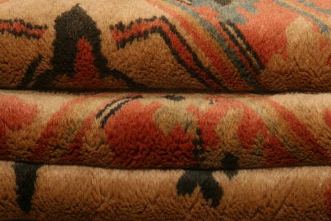 Mahal Beige Hand Knotted 134 X 197  Area Rug 100-27104 Image 4