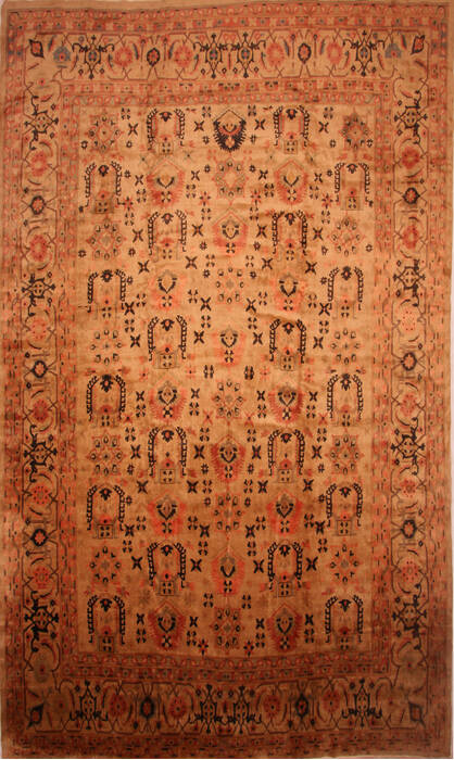Mahal Beige Hand Knotted 134 X 197  Area Rug 100-27104 Image 0