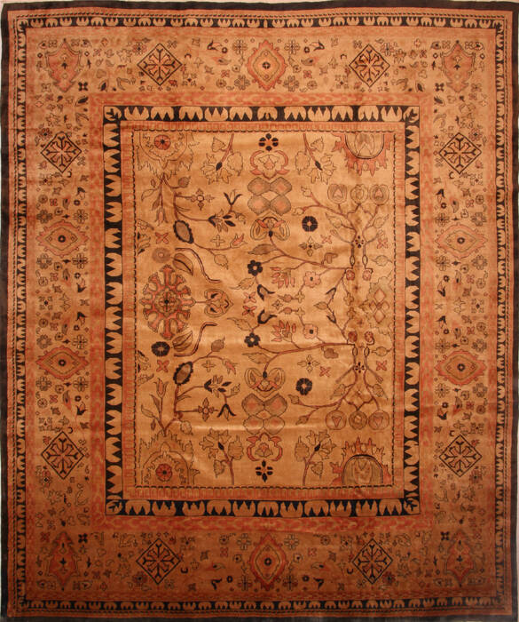 Mahal Beige Hand Knotted 134 X 162  Area Rug 100-27112 Image 0