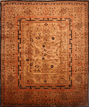 Mahal Beige Hand Knotted 13'4" X 16'2"  Area Rug 100-27112