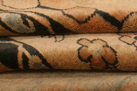 Mahal Beige Hand Knotted 132 X 205  Area Rug 100-27118 Image 4