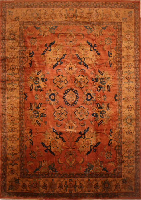 Mahal Beige Hand Knotted 135 X 193  Area Rug 100-27124 Image 0