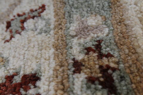 Pishavar Beige Hand Knotted 51 X 71  Area Rug 250-27133 Image 12