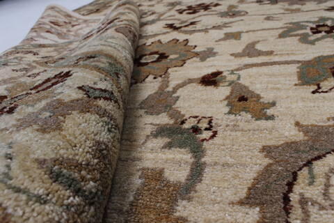 Pishavar Beige Hand Knotted 51 X 71  Area Rug 250-27133 Image 2