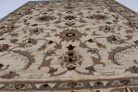 Pishavar Beige Hand Knotted 51 X 71  Area Rug 250-27133 Image 5