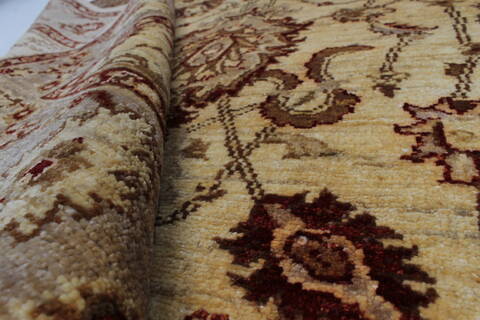 Pishavar Beige Hand Knotted 51 X 78  Area Rug 250-27145 Image 3