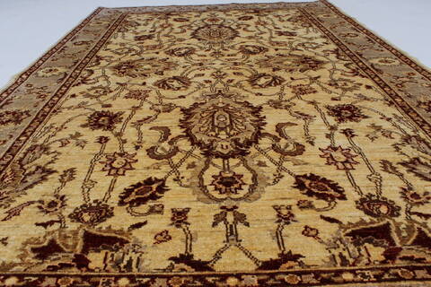 Pishavar Beige Hand Knotted 51 X 78  Area Rug 250-27145 Image 6