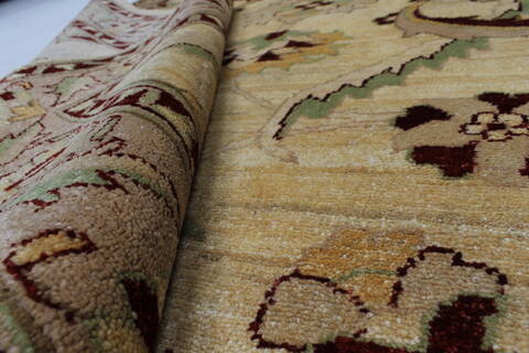 Pishavar Beige Hand Knotted 51 X 68  Area Rug 250-27155 Image 3