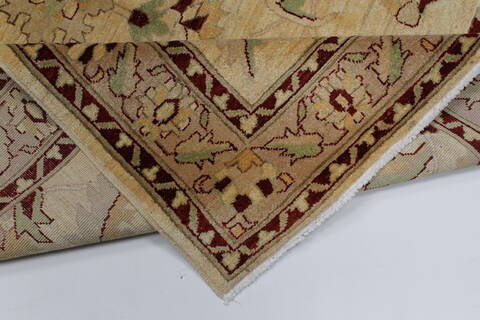 Pishavar Beige Hand Knotted 51 X 68  Area Rug 250-27155 Image 4