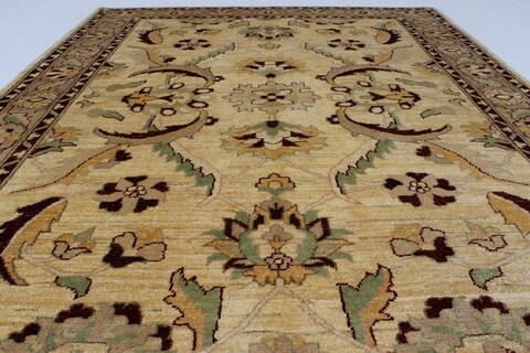 Pishavar Beige Hand Knotted 51 X 68  Area Rug 250-27155 Image 6