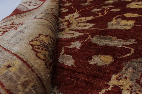 Pishavar Beige Hand Knotted 50 X 610  Area Rug 250-27161 Image 1