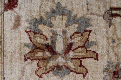 Pishavar Beige Hand Knotted 51 X 67  Area Rug 250-27162 Image 10